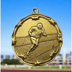 Vintage Football Medal City Champs 82-83 Gold Tone Running Player Design